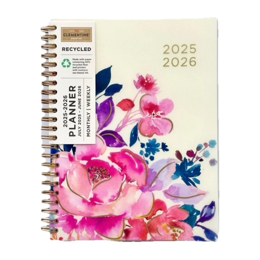 Clementine Paper inc. 12-month Weekly Monthly Planner - Translucent 2025-2026